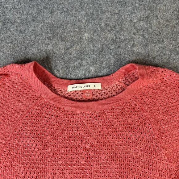 Marine Layer Women's Small Coral Sofia Sweater Long Sleeve Pullover Open Knit - Picture 3 of 7